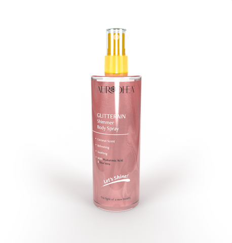 GLITTERAIN - Spray corporal de brilho rosa (aroma de coco) - 150 ml Chogan