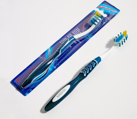 Escova de dentes limpa extra - sedas médias (azul -Blanc) Chogan
